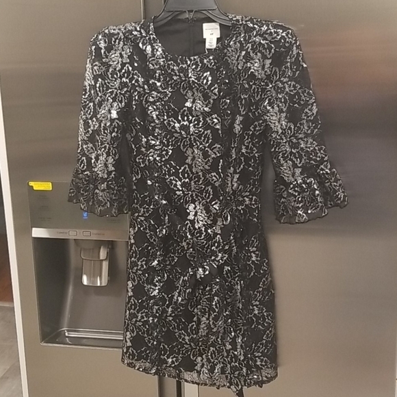 💕VAMPIRE'S WIFE x H&M💕 Silver Lace Mini Dress - Picture 14 of 17